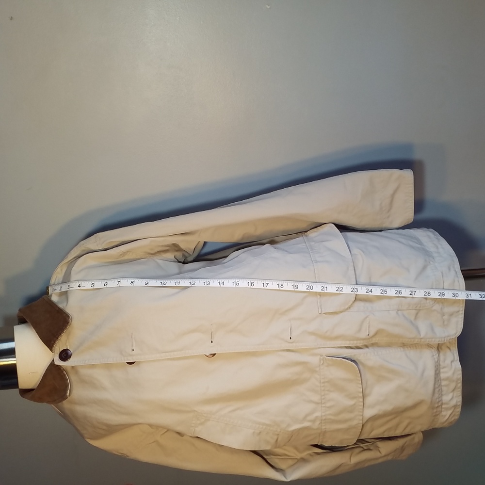 L. L. BEAN MEN'S COAT S Tan Khaki corduroy collar Field Coat - Picture 2 of 12